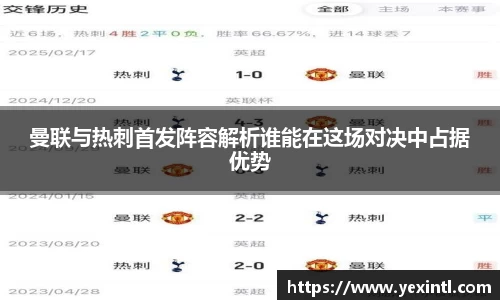 曼联与热刺首发阵容解析谁能在这场对决中占据优势