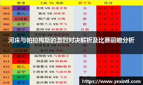 河床与帕拉梅斯的激烈对决解析及比赛前瞻分析
