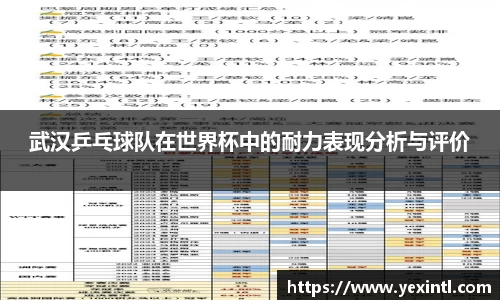 武汉乒乓球队在世界杯中的耐力表现分析与评价